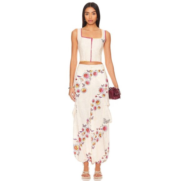 Agua Bendita x REVOLVE Maicy Cargo Pants Butterfly Multi Womens Size XS - Picture 1 of 10